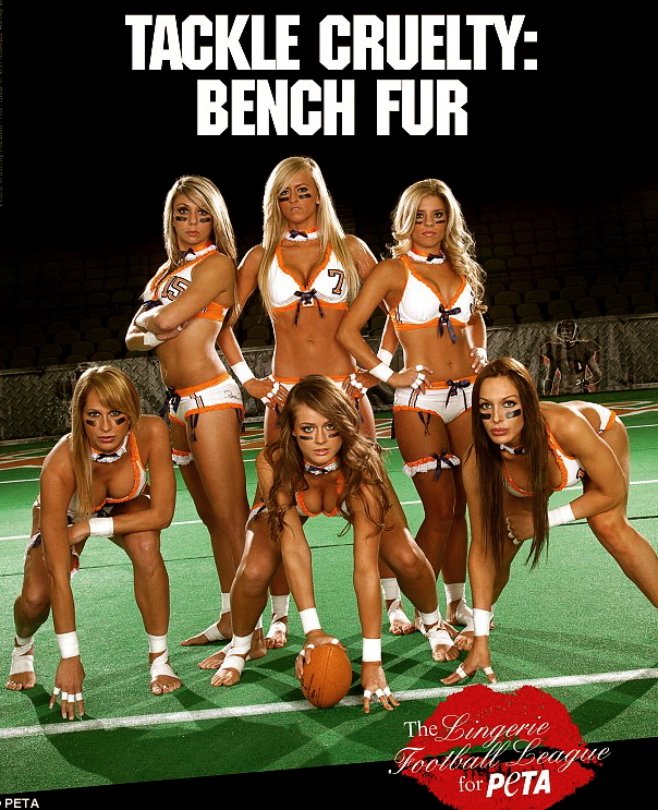 Lingerie Football players pose nude for PETA | MOON